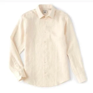 Linen 3XB Long-Sleeve Button-Down Shirt Murano Baird McNutt Non-Iron NWT Cream - Picture 1 of 12
