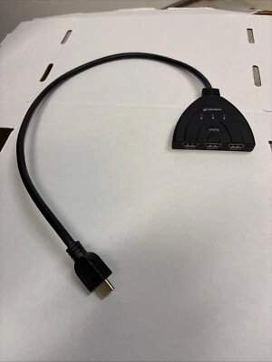 Fosmon 3x1 3 Port Gold Plated 4K UHD 3D High Speed Braided HDMI Switch Plug - Image 1 of 2