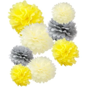 Papier Seidenbommel Geburtstag Hochzeit Party 10" 12" 16" Honiggelb Multi 8er Pack - Bild 1 von 5
