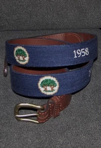SMATHERS & BRANSON Needlepoint Golf Belt HOLE IN THE WALL GOLF CLUB Blue Size 40 - Picture 1 of 9