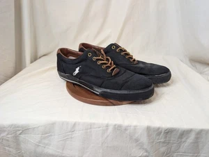 Polo Ralph Lauren Vaughn uomo taglia 12d nero nylon sneakers casual - Foto 1 di 13