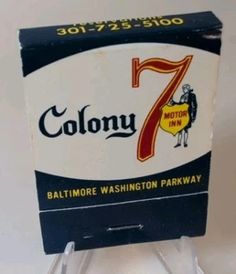 Vintage Colony 7 Motor Inn Schrafft's Restaurant Matchbook Maryland Advertising - Imagen 1 de 7
