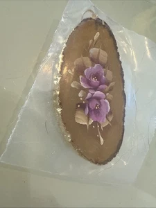 Anhänger Künstler handbemalt Achat einzelne Rosen Neu - Bild 1 von 3