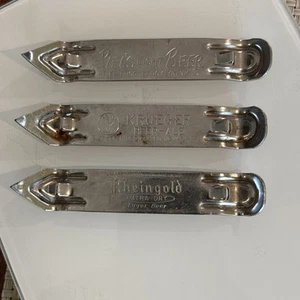 Lot 3 Vintage 1950s Beer Brand Bottle Can Openers Rheingold Piels Krueger NY NJ - Picture 1 of 8