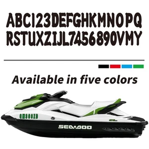 Boat letters and numbers registration Decals Sticker 4 Sets of A-Z & 0-9 Black - Picture 1 of 5