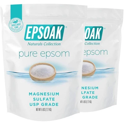 10 lbs Epsom Salt 2x5 lb Bags Magnesium Sulfate USP for Soaking Bath - Image 1 of 4