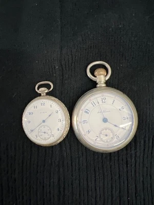 Lot of 2 Pocket Watches: ELGIN & SETH THOMAS -Need Serviced- (Parts/Repair) - Image 1 of 4
