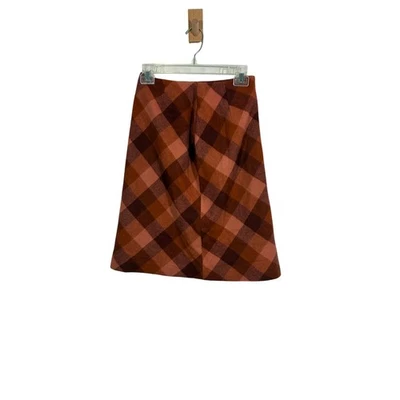 Falda midi Caslon naranja tartán damas falda a cuadros de lana 2P amigos Sra. Frizzle Foto 1 de 4