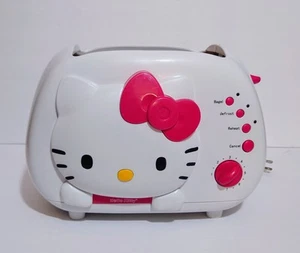 Hello Kitty Sanrio KT5211 Pink White 2 Slice Wide Slot Bagel Toaster - Picture 1 of 12