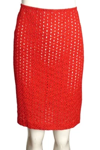 GIANNI VERSACE- NWT 2002 Red Cotton Eyelet Skirt, Size 6 - Picture 1 of 8