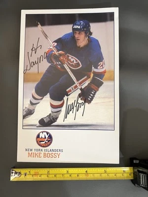Foto firmada autografiada por Mike Bossy de los New York Islanders en persona sin certificado de autenticidad Foto 1 de 3