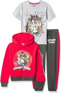 LOONEY TUNES Boys Graphic Hoodie, T-shirt, & Jogger Sweatpant, 3-piece... - Picture 1 of 4