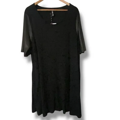 Nuevo con etiquetas Vestido Agnes and Dora Negro Imitación Cuero Mangas Columpio Capricho XXXL Plus Foto 1 de 4