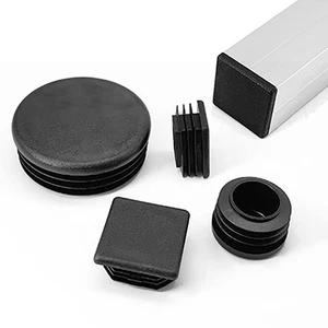 PP Plastic End Caps For Tubing Blanking Plugs Inserts Furniture Feet Black - Picture 1 of 39