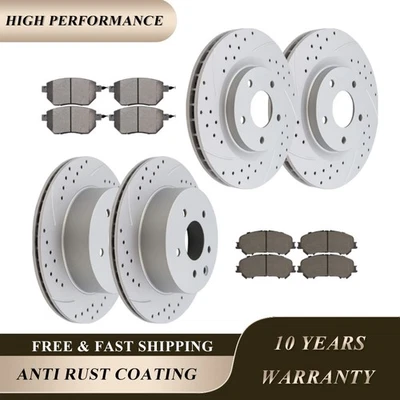 Front Rear Drilled Rotors Brake Pads Brakes for 2014-2016 2017 Nissan Rogue Kits - Изображение 1 из 4