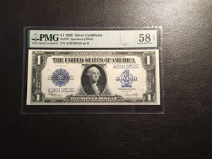1.00 1923 silver certificate FR237PMG 58 choice about uncirculated EPQ - Picture 1 of 2