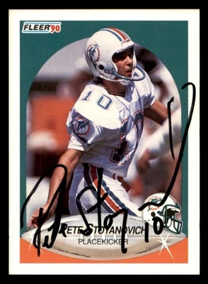 1990 Fleer Football #248 Pete Stoyanovich Signed Autograph (no COA) *e2 - Image 1 of 2