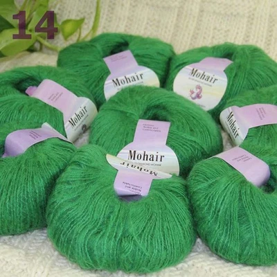 Sale New 8BallsX25g Luxury Soft Mohair Warm Wrap Shawl Hand Knit Crochet Yarn 14 - Image 1 of 4