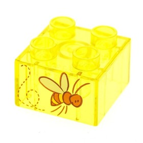 1x Lego Duplo Building Brick 2x2x1 Transp. Yellow Bee Winnie The Pooh 4611563 3437pb038
