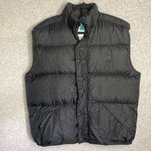Vintage Alpine Design Mens Black Puffer Goose Down Puffer Vest Outdoors L/G Gorp - Picture 1 of 12