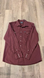 XLT Wrangler Para hombres Corte Vaquero Western Manga Larga Camisa de Trabajo A Presión Acabado Firme - Imagen 1 de 5
