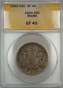1920 Maine Commemorative Silver Half Dollar 50c Coin ANACS EF-40 - Picture 1 of 2