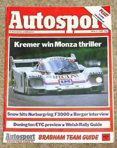 Autosport 2 May 1985* MONZA 1000KMS - TONY POND ROVER VITESSE POSTER - Picture 1 of 2