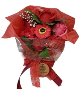 Soap flower Bouquet for Mother's Day Gift Birthday Anniversary Red - Picture 1 of 3