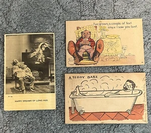 Lote de 3 postales cómicas divertidas humorísticas vintage de principios de 1900 - Imagen 1 de 7