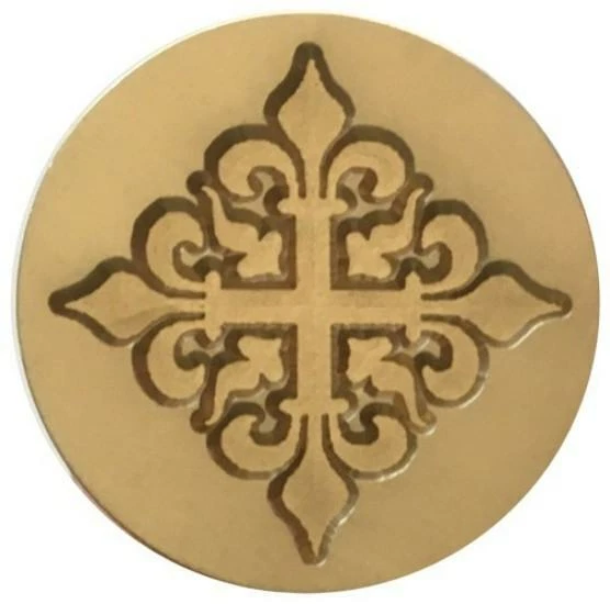 Cabezal de sello de cera cruz Fleur de Lys / Fleur de Lis, 1" de diámetro Foto 1 de 1