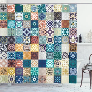 Colorful Shower Curtain Tunisian Original East Print for Bathroom 70 Inches Long - Picture 1 of 2