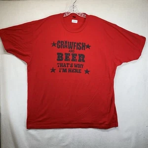 Herren Cajun Humor T-Shirt 2XL Langusten & Bier That's Why I'm Here dünn rot - Bild 1 von 13