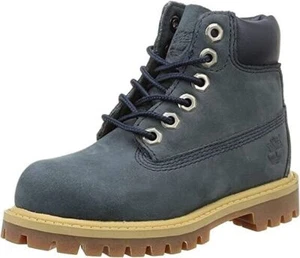 Baby Boys UK 8 Timberland 6" Premium Waterproof Boots Navy Blue Primaloft - Picture 1 of 7