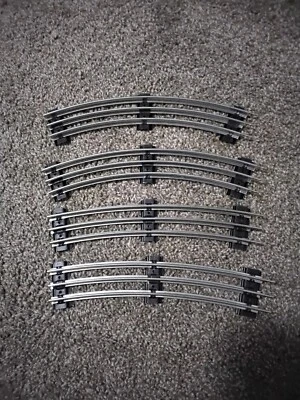 K-LINE 0 GAUGE 3 RAIL BLACK TIE 4 PIECES OF CURVE TRACK - Image 1 of 2