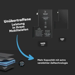 Woyax Wunderbatterie® iPhone 12 Pro Max bateria 4410 mAh wysoka kapsułka Bez narzędzi - Zdjęcie 1 z 6