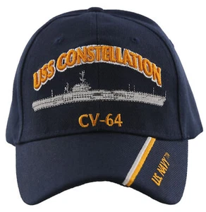 ¡NUEVO! GORRA DE BOLA SOMBRERO AZUL MARINO NAVY USN USS CONSTELLATION CV-64 - Imagen 1 de 4