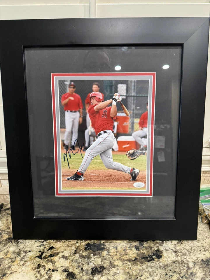 Mike Trout Rookie 8x10 Autograph Batting ! JSA Certified! Great Piece  - Image 1 of 4