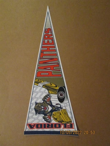 NHL Florida Panthers Vintage Circa 1994 Puck & Stick Team Logo Hockey Pennant Cover