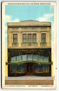 Postal CA Schnack Jewelry Co 924 Third St Alexandria LA Louisiana UNP - Imagen 1 de 2