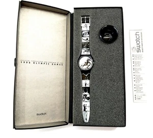 Swatch Watch ANNIE LEIBOVITZ GB178 New 1996 Olympic Games Box Set with Signature - Picture 1 of 16