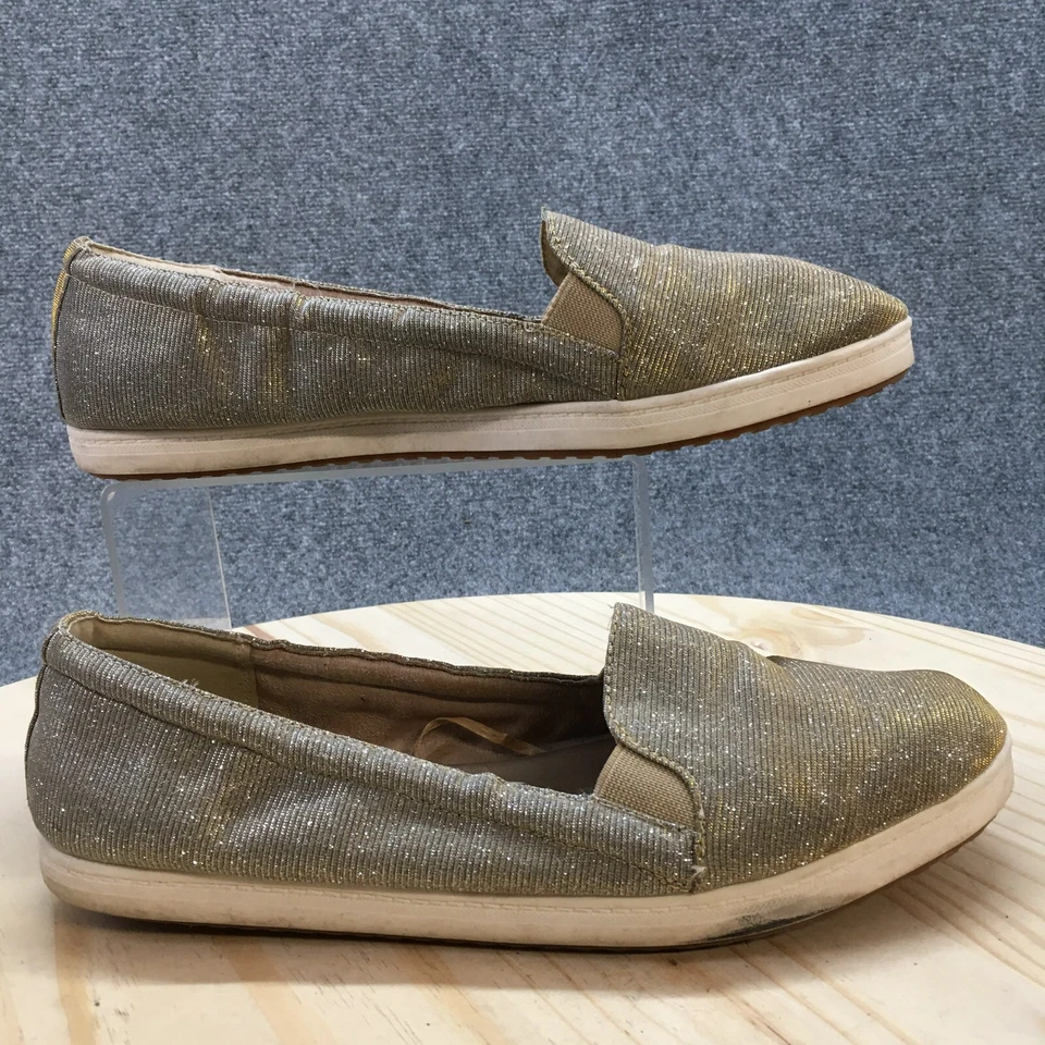 YUU Zapatos Mujer 11 M Ransey Sin Cordones Planos Plateados Punta Redonda Cómodos Parte Superior Baja Foto 1 de 4