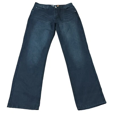 Pantalones de mezclilla Miskeen para hombre 34x32 azul oscuro Y2K hip hop holgados pierna recta Foto 1 de 4