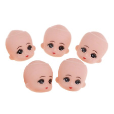 5pcs Baby Doll Heads with Big Eyes For Doll Custom Accessories Toy Plastic Full