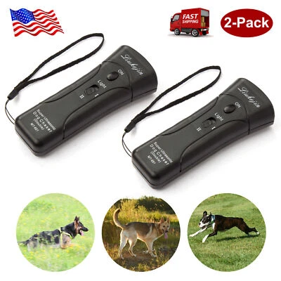 2x Ultrasonic Anti Dog Barking Trainer Electronic Dog Deterrent Repeller Device