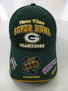 Vintage Green Bay Packers Mütze Kappe dreimal Super Bowl Champions Reebok NFL Herren - Bild 1 von 16