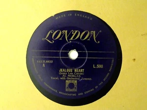 AL MORGAN Jealous Heart 10" 78rpm 1949 UK London L.500 - Picture 1 of 2