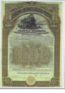 CLEVELAND CINCINNATI CHICAGO AND ST LOUIS RAILWAY ....1890 FIRST TRUST MORTGAGE - Picture 1 of 1