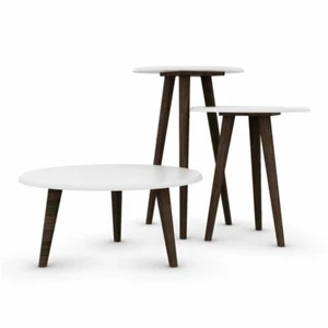 Manhattan Comfort Carmine 3 Piece Coffee Table Set in White - Picture 1 of 8