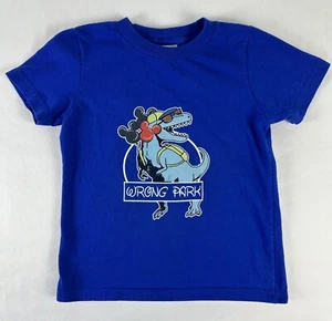 Mickey Jurassic Park Funny 4T Blue T-Shirt Disney Trip - Picture 1 of 3