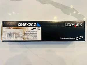 ORIGINAL LEXMARK X945X2CG CYAN HOHE ERGIEBIGKEIT TONERKASSETTE FÜR X940 X945 NEU - Bild 1 von 2
